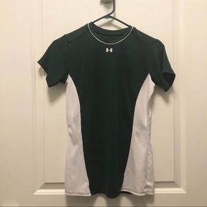 Under Armor Green White Short Sleeves Jersey Tee T-Shirt XS